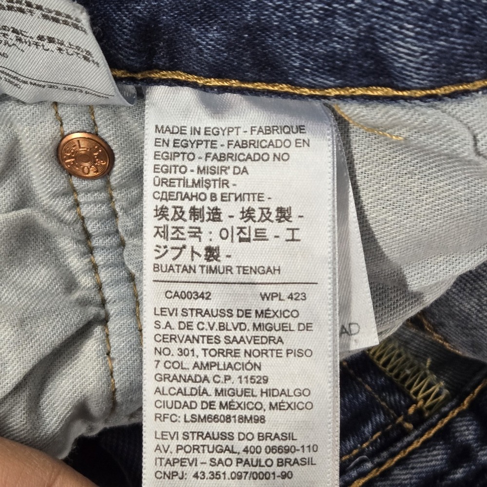 Levi's 501 Men Jeans 34X32 Blue Denim Straight Button‎ Fly 28" Inseam - Picture 3 of 16